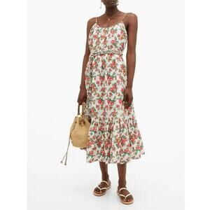 Rhode Lea Dress Womens S Floral Midi Full Skirt Girly Wedding Shower NEW